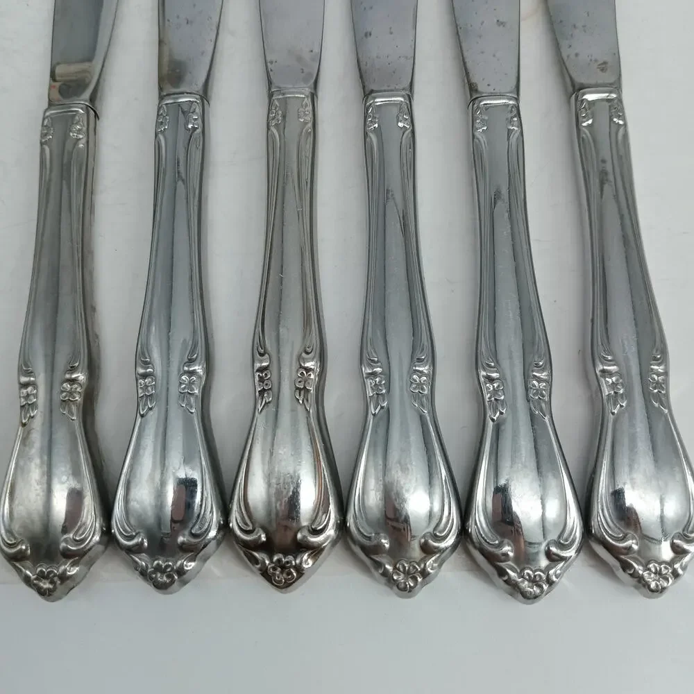 6X BK CHATEAU by ONEIDACRAFT DELUXE Stainless Butter Dinner Knives
